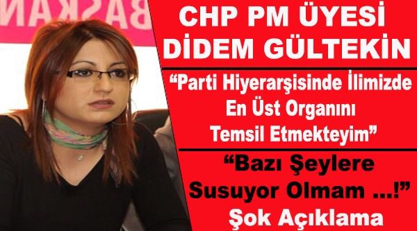 CHP PM ÜYESİ DİDEM GÜLTEKİN'DEN ŞOK AÇIKLAMA